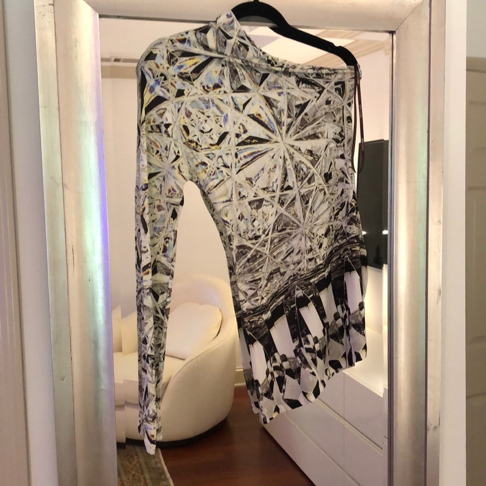 Roberto Cavalli MiniDress or 1-Arm asymmetrical long sleeve long fitted blouse